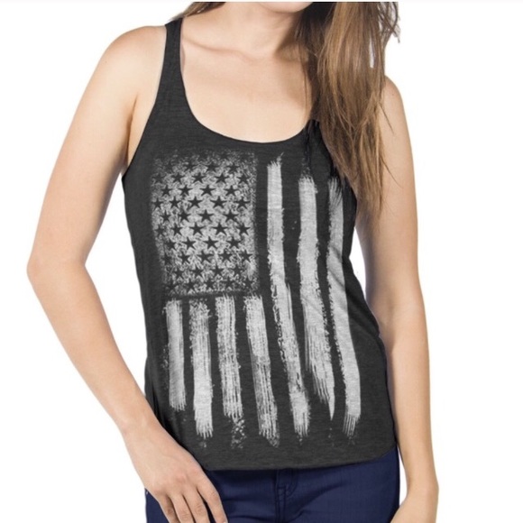 American Apparel Tops - +FREE! Receive w/ Purchase or Buy! Flag Tank Top